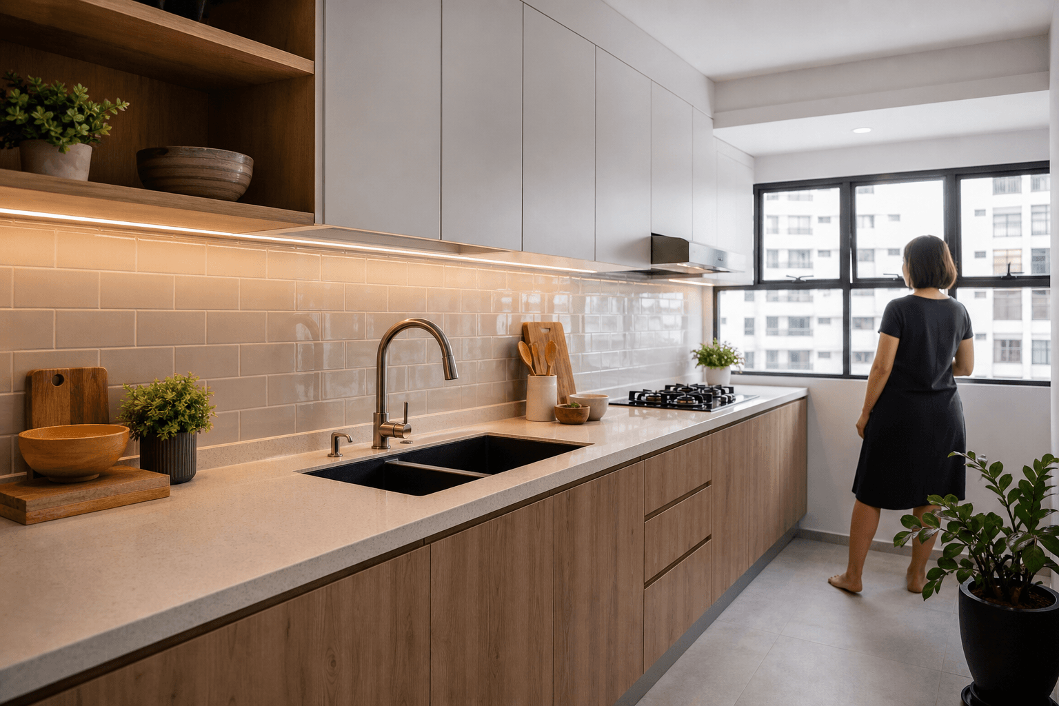 Modern kitchen renovation in a Singapore home