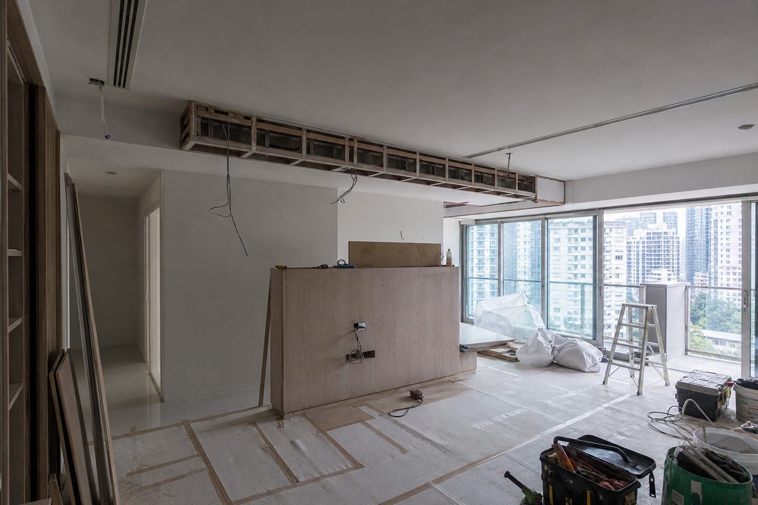 Condominium interior renovation in progress in Singapore