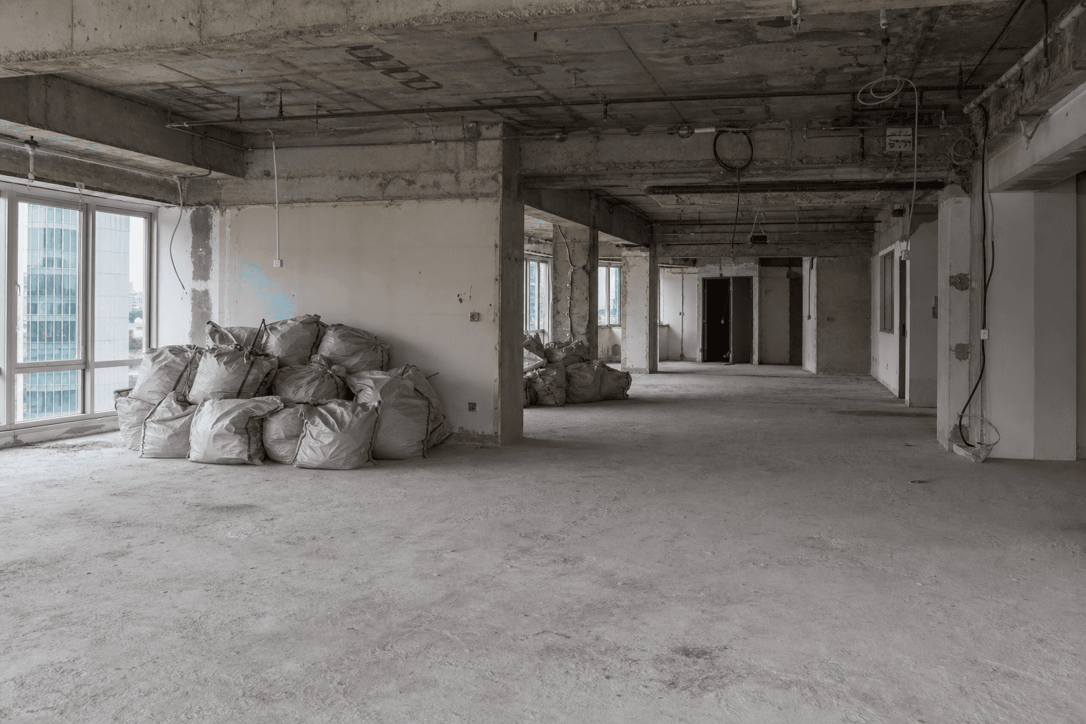 Office reinstatement works stripping a Singapore commercial unit