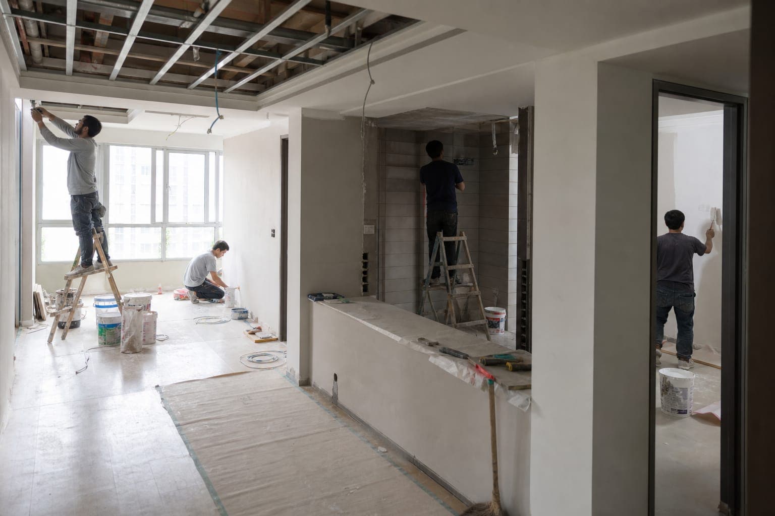 Renovation schedule and works in progress in a Singapore home