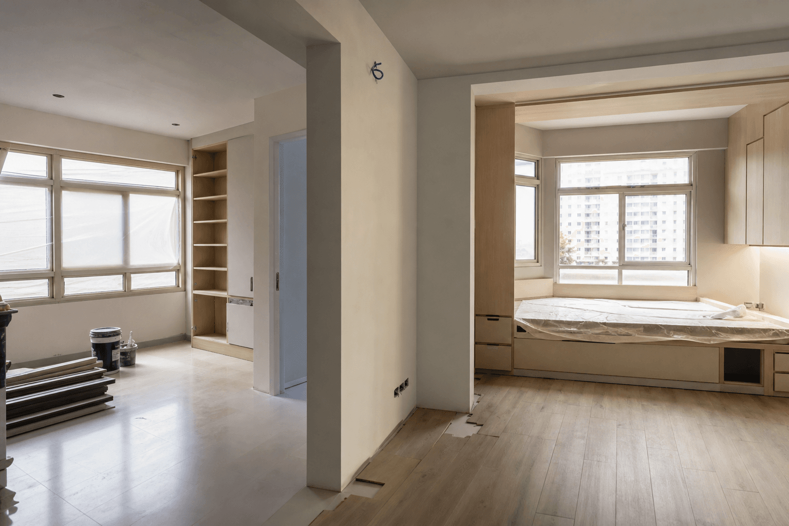 HDB flat interior being renovated in Singapore