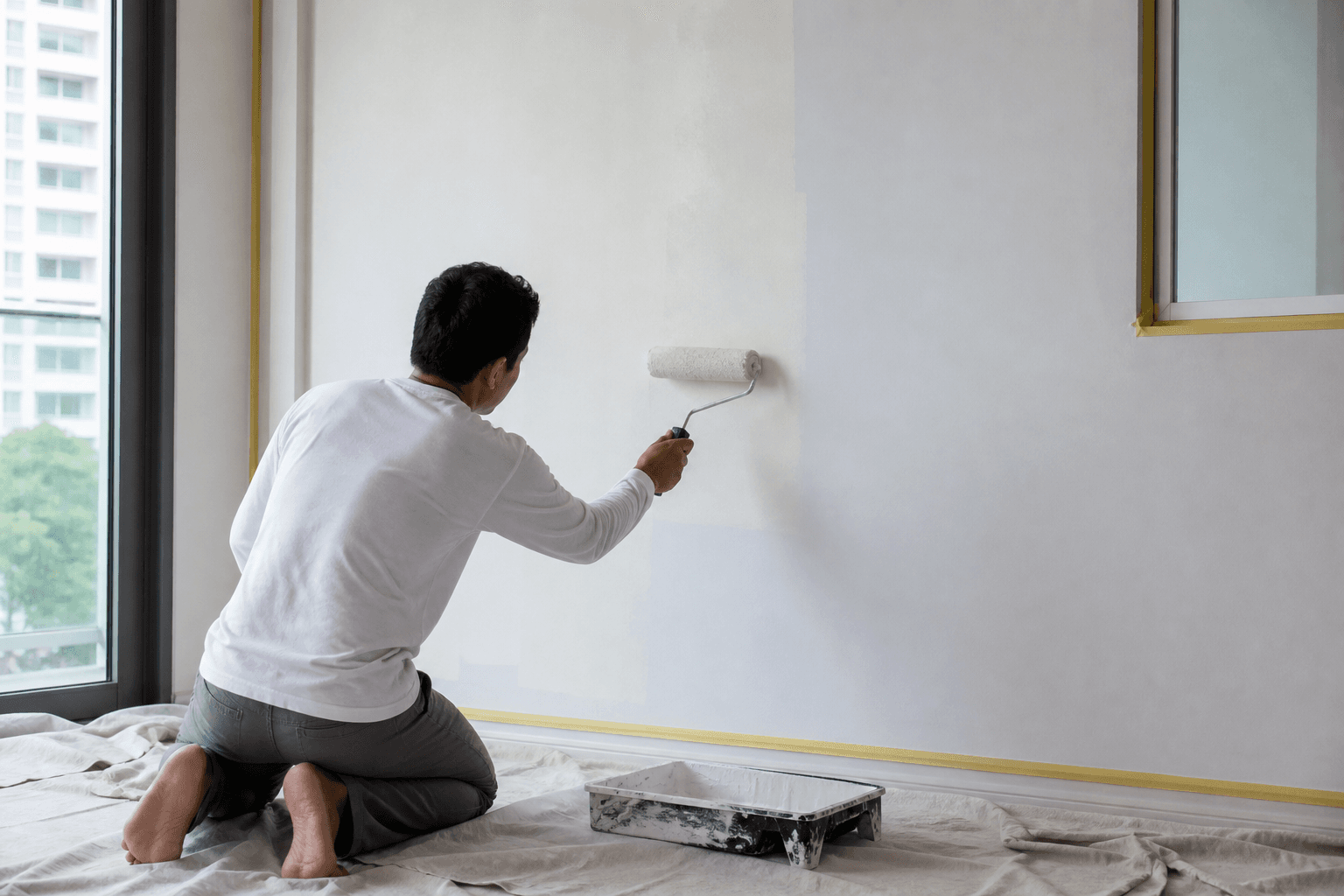 Professional interior painting work in a Singapore home